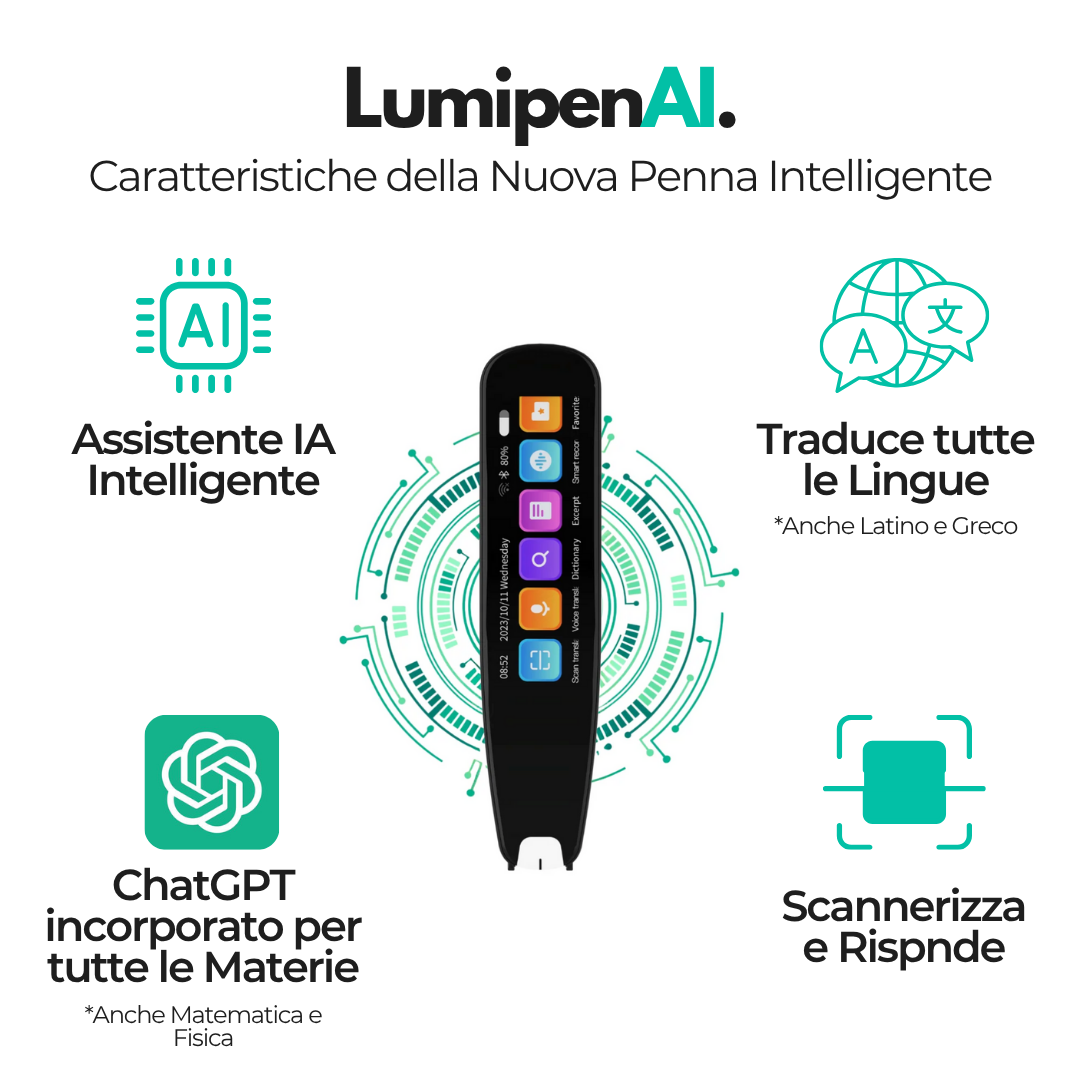 La penna che legge, traduce e risolve i compiti in 2 secondi, anche offline, per tutte le materie.